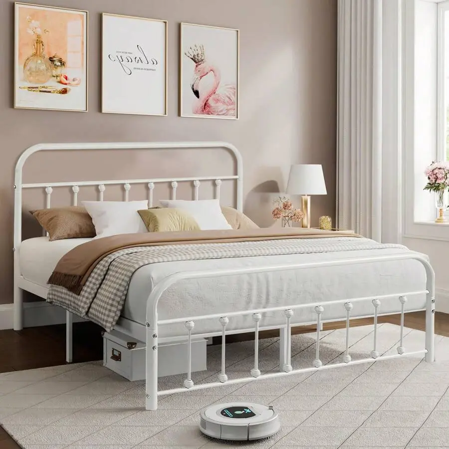 Metal Platform Bed Frame - Full, Queen, King Sizes, Modern Stable Design, Easy Assembly, No Squeak