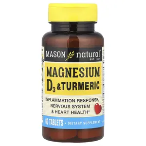 Mason Natural Magnesium, Vitamin D3 & Turmeric, 60 Tablets