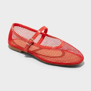 Women's Issa Mesh Mary Jane Ballet Flats with Memory Foam Insole - A New Day