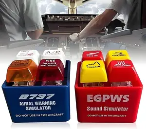 2Pc Pilot and Crew Alert Keychain Egpws Warning SoundSimulator, Glowing Cockpit Safety Button, AirplaneEmergency Alert,Tiny Aviations Cockpit Safety Button Keychains,Pilot and Crew Alert Keychain Warning Sound Simulator LED Aviation Cockpit Safety Button