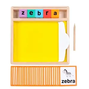 Wooden Sand Art Board Toy, 1 Set Learning English Word Spelling Practice Toy, Early Education Toy for Teenager, Birthday Gift