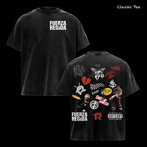 Vintage Fuerza Regida All Top Song Album 2.78 Graphic T-Shirt, Tatino Streetwear Fashion, Regional Mexicano Shirt, Fuerza Regida Merch, Menswear Top Y2K Mexico