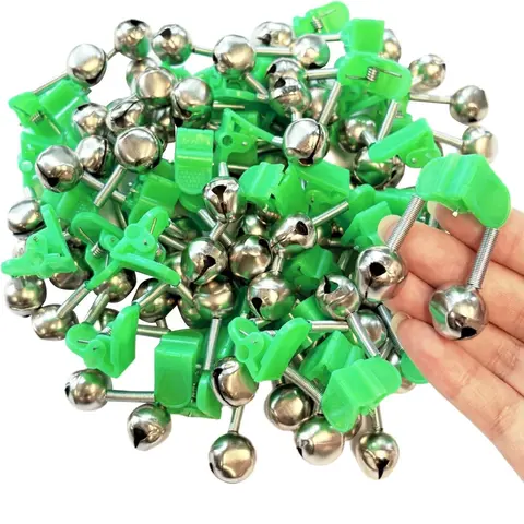 50pcs Fishing Bells, Dual Alert Fishing Bells for Rods, Clip on Design for Night & Ice Fishing, Essential Gear for Anglers, Fishing Accessory
