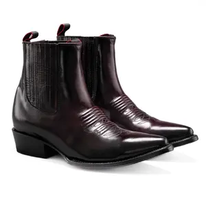 Classic Cowboy Ankle Boot Premium Leather J Toe Chameleon Finish