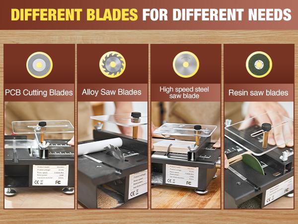 Saker Mini Table Saw, Multi-Functional Portable, 7 Speed Adjustment, Suitable for Metal, Wood, Aluminum Grinding and Cutting, Compact Design Outdoorfun