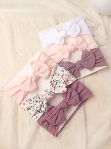 Baby's Cute Bowknot Decor Hair Band, Baby Big Head Bow, Cute Textured Hair Accessories for Baby Girls & Boys, Newborn Infant Kids Hair Accessories