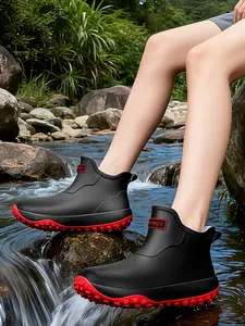 New Rain Boots Fishing Camping Waterproof Shoes Kitchen Work PVC Leather Couple Rain Boots, Fashion All Seasons