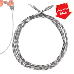Clearance Sale!Drain Clog Remover with Drill Adapter, 0.4in Heavy-Duty Spring Cable Plumbing Snake for Kitchen Sink, Bathtub, Toilet & Hair Removal – Flexible Pipe Cleaning Tool