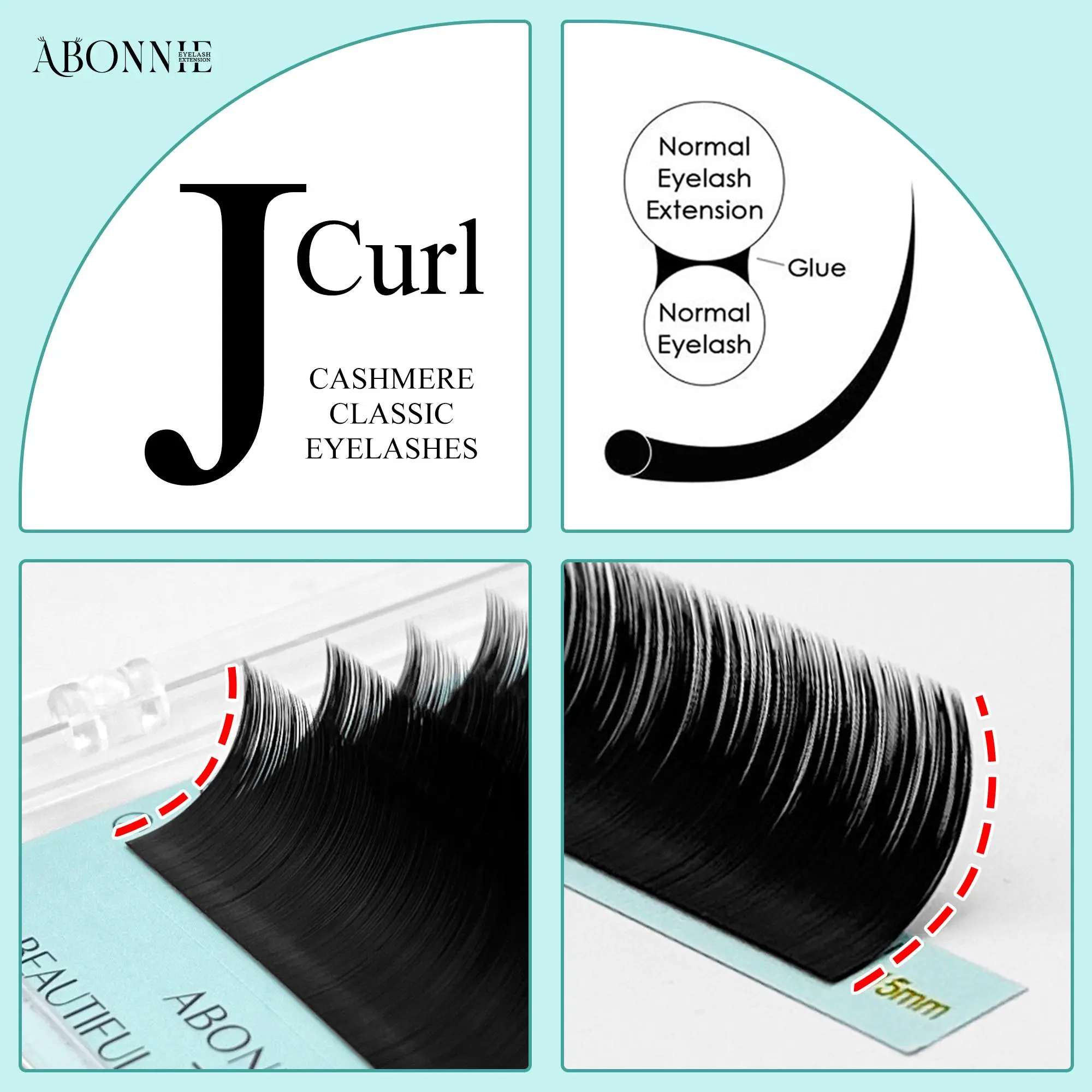 Abonnie J Curl Cashmere Lashes Classic Eyelash Extensions Fluffy Matte Black Eyelashes 2026 New