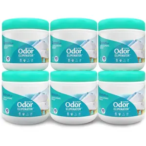 14 oz. Super Odor Eliminator, For Medium-Size Spaces, Linen & Spring Breeze Scent, Case of 6,  Freshener,  Essential Oils, Lasts Up to 90 Days Each