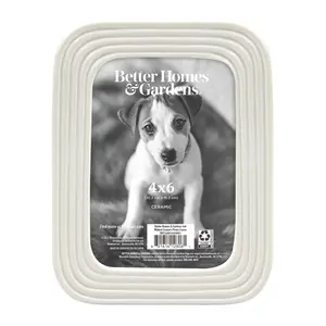 Better Homes & Gardens 4x6 Ceramic Tabletop Picture Frame, White
