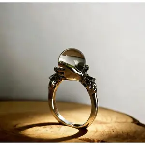 Witchy Jewelry-Vintage Guardian Crystal Ring, Hand-Embracing Adjustable Open Band(Fits 6-10) witchtok jewerly pagan jewelry witchy voldemort.yera and neon valentines gifts