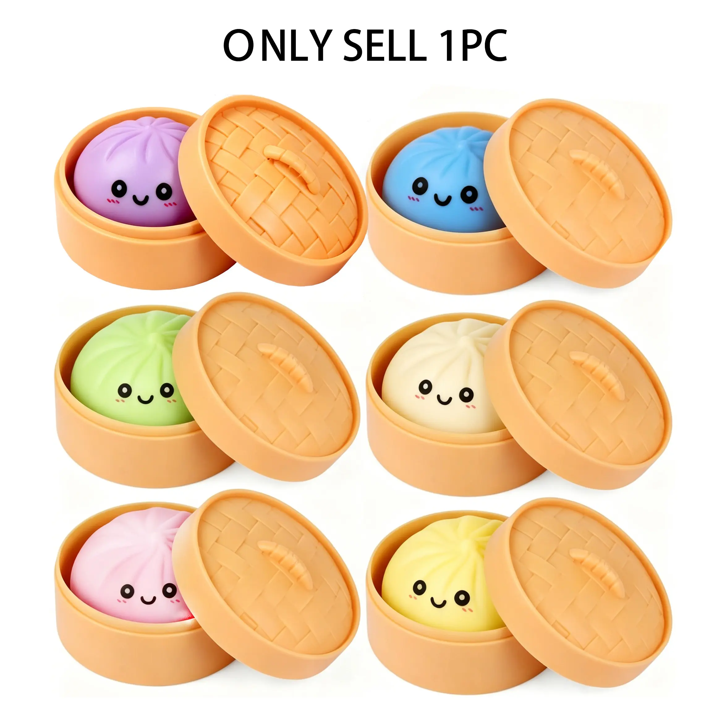 Cute Stress Relief Soft Baozi Doll, Steamer Lid and Base Set, Sensory Toy, Dough Ball Compression Toy, Soft Relaxation Toy, Squishies, Squeeze Dough Ball, Soft Sensory Fidget, Anxiety Squishies