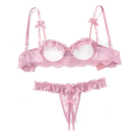 Avidlove Lingerie Set for Women Underwire Push Up Lace Bra Panty Cutout Lace Lingerie Set