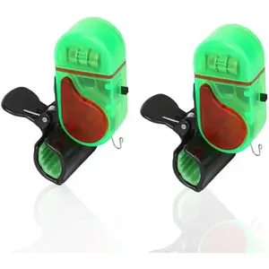 2 Pack Fishing Bite Alarm with Led Light, Bite Alarms for Fishing Poles, Sensitive Smart Electronic Fishing Bells Clip-On