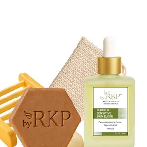 Rebuild Sensitive Skin Bundle – Vegan, Plant-Based Includes Ultra-Gentle Elixir, Soap Bar & Soap Saver | Fragrance-Free & Handmade | Soothes Eczema, Psoriasis, Rosacea & Sensitive Skin | Face & Body Clean Beauty Relief