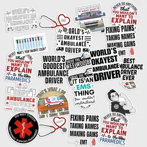 Sticker Pack 20 EMT Paramedic Life Vinyl Sticker, Emergency Medical Responder Decal for Tumbler