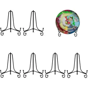 Plate Stands For Display, Plate Holder, Picture Frame Stand of Metal, Frame Holder Stand and Artworks, Small Easel Stand for Book, Tabletop Art, Picture, Photo and Platter Decorative Organiser Racks Pack Room Smooth Room Smooth