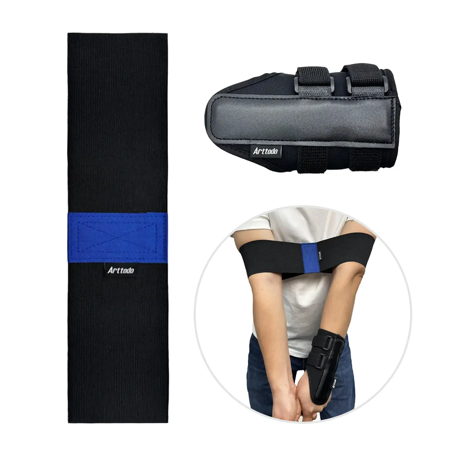 Arttodo Golf Arm Band and Wrist Strap, Golf Training Aid, Arm Trainer to Improve Consistency, Sync Arms and Body, Practice Aid for All Level Golfers