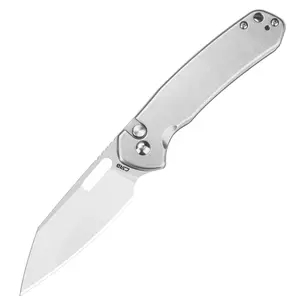 CJRB Pyrite-Alt Wharncliffe Tool Knife with AR-RPM9 Steel Blade and Steel Handle for Men, Camping and FathersDayGift Survival Gear, Emergency Survival Gear fathersdaygift