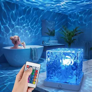 Dreamy Cube Northern Lights Night Light - 16 Color 3D Water Ripple Lamp, Remote, Kids Night Light, for Children Bedroom, Aurora Light - Perfect Birthday Christmas Gift for Kids