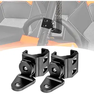 2 count UTV Pro-fit roll cage 360? Adjustable CNC Aluminum Flag Whip Light Mount Compatible with Polaris General Ranger Fit Can Am Defender Commander Maverick  Trail