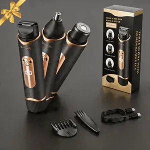 Three-In-One Multifunctional Trimmer, Pubic Trimmer, Beard Eyebrow Nose Hair Trimmer; Type-C Usb Charging, Unisex Grooming Hair Removal Tool.