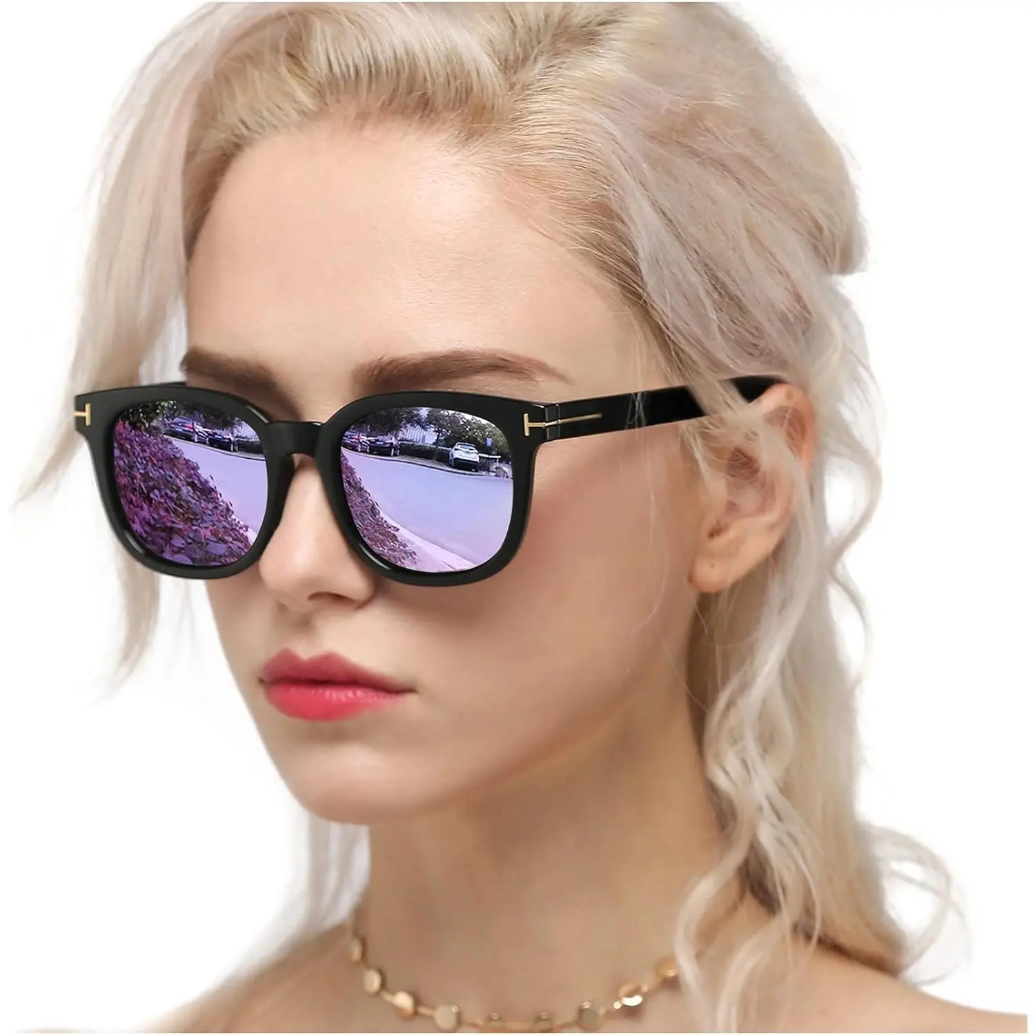 A2 Black Frame/Purple Mirrored Polarized Lens