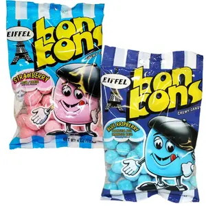 Eiffel Bon Bons Candy – 2 Pack Assortment – Classic French Chewy Candies – 4oz Strawberry & 4oz Blue Raspberry – Nostalgic Sweet & Tangy Treats - 8oz Total