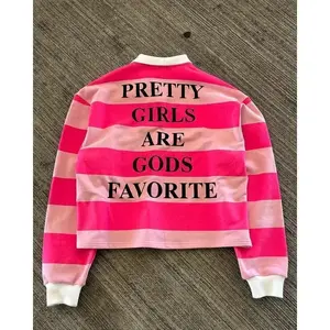 Stripe Pretty Girls Shirt Fashion Letter Print Shirts Men Women Long Sleeved