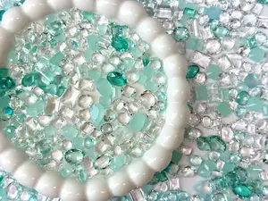 Mint Snow Mixed Pointed Back Crystal Glass Rhinestones for Nails Arts and DIY