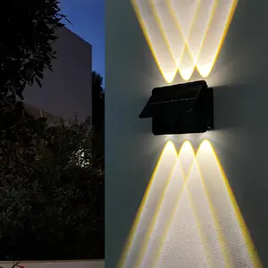 1/2pcs Extra Large 6-LED Solar Wall Light, Corridor Light, Wall Light, Outdoor Street Light, 1800mAh Double-Sided Wall Light, Suitable for Outdoor Courtyard Villa Garden Corridor Parking Lot Garden Lighting Decorative Light IP54