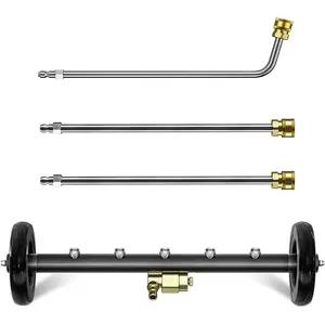 18" Large Undercarriage  Washer Attachments with 5 Nozzles Under  Cleaner Dual-Function  Washer Water Broom with 3 count Extension Wand Wash, 4000 PSI