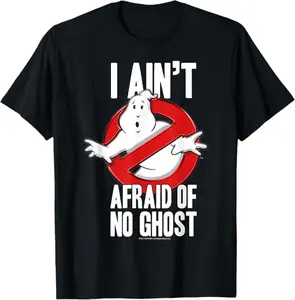 Ghostbusters I Ain't Afraid Of No Ghost Bold Text T-Shirt
