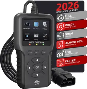 Enhanced Universal OBD Scanner, Check Engine Code Reader + Fault Codes, Live Data, I/M Readiness, Battery Voltage Check, Read & Clear Error Codes for All OBDII Protocol Car +