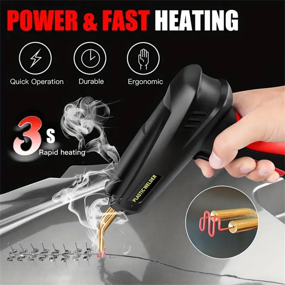 Upgraded 2 in 1 Plastic Welding Kit Hot Stapler Soldering GunTypes Staples for Car Bumper Repair Welder Machine Repair，Plastic welding gun repair tool set suitable for automobiles