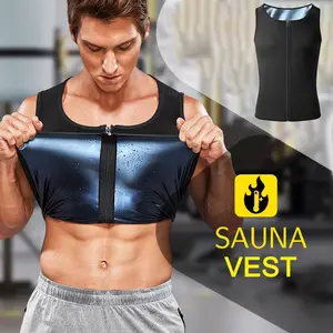 Men's Sweat Sauna T-Shirts With Zipper,Men Body Shapr Vest Tank Top,Fitness Workout Sports Vest ,Men Gym Excerise Sleeveless Top,Menswear