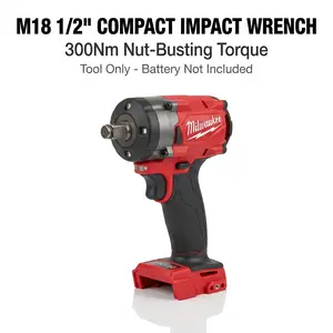 Milwaukee M18 FIW212 12.7cm Compact Bare Tool chrome sockets and impacts