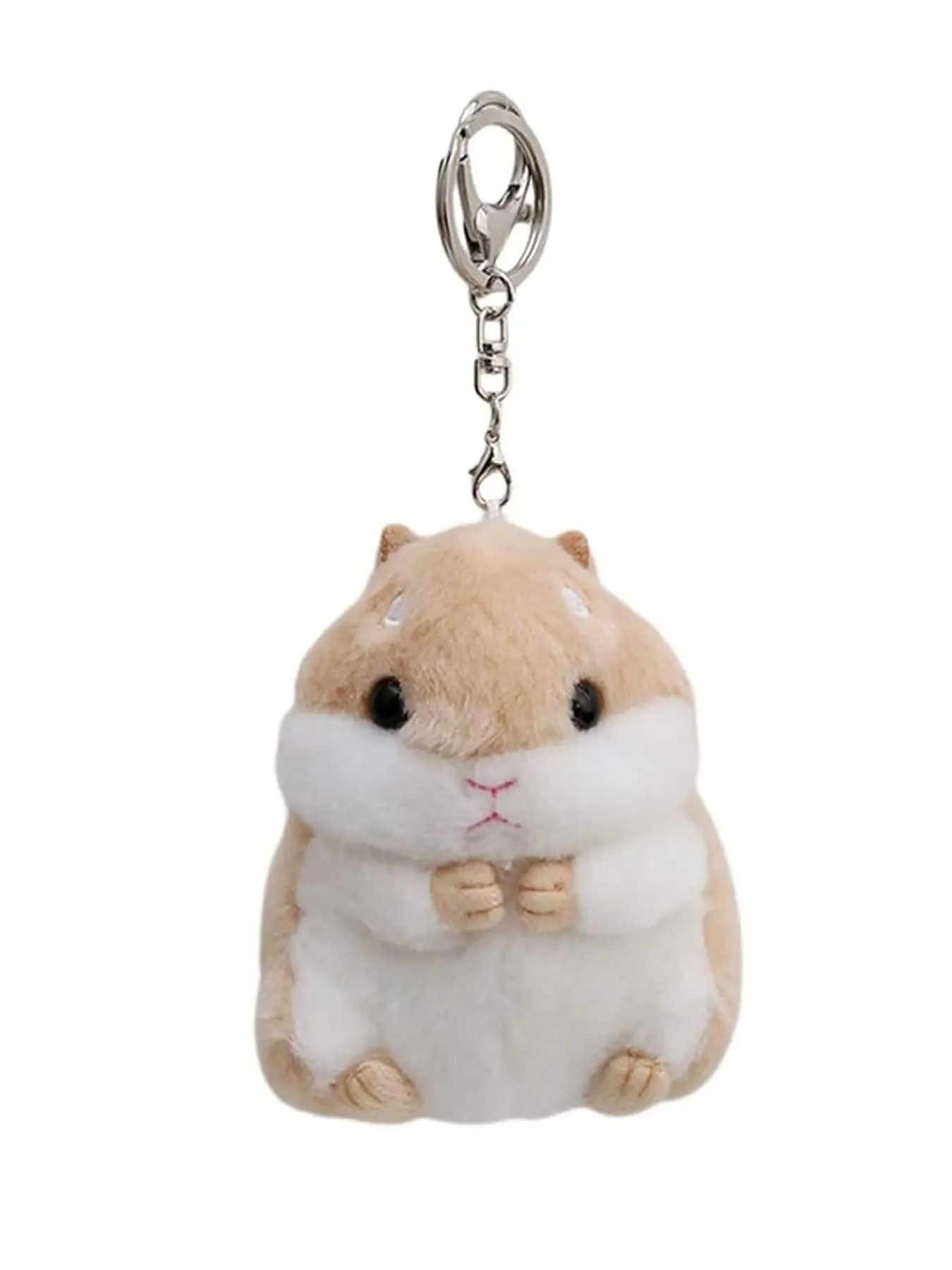 Cute Khaki Plush Hamster Keychain Plush Toy Keychain Charms Wallet Backpack Handbag Charms Automobile Keychains Automotive Trim Women's Key Rings and Keychains Automobile, Keychain Pendant Car Keychain