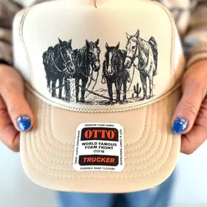 Hand drawn Western horse Trucker hat