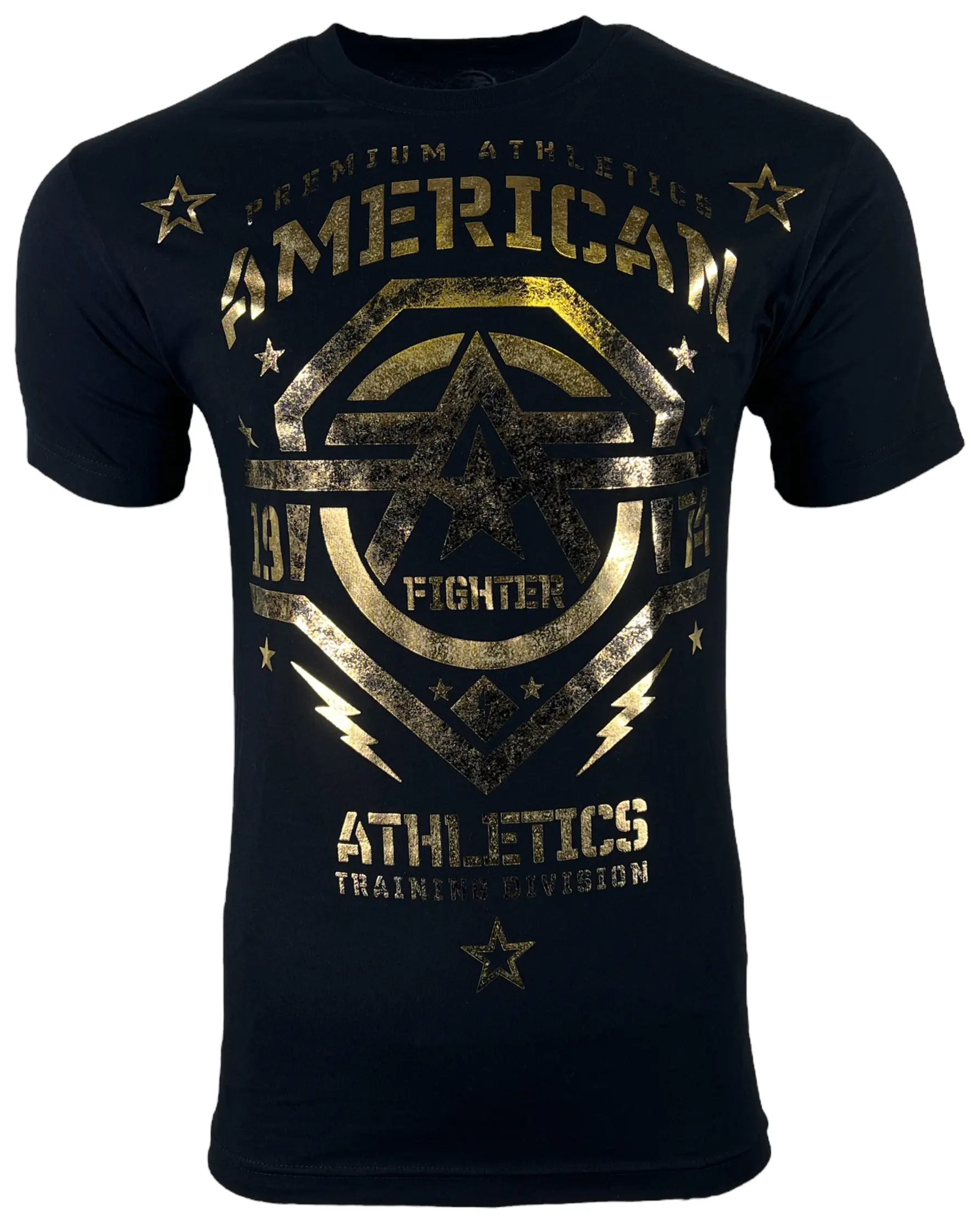 American Fighter Men's Short-Sleeve Round Neck Cotton Graphic Print T-Shirt - New Mexico Design, Streetwear, Casual Top, Cold Wash Compatible, Shortsleeve, Tshirt