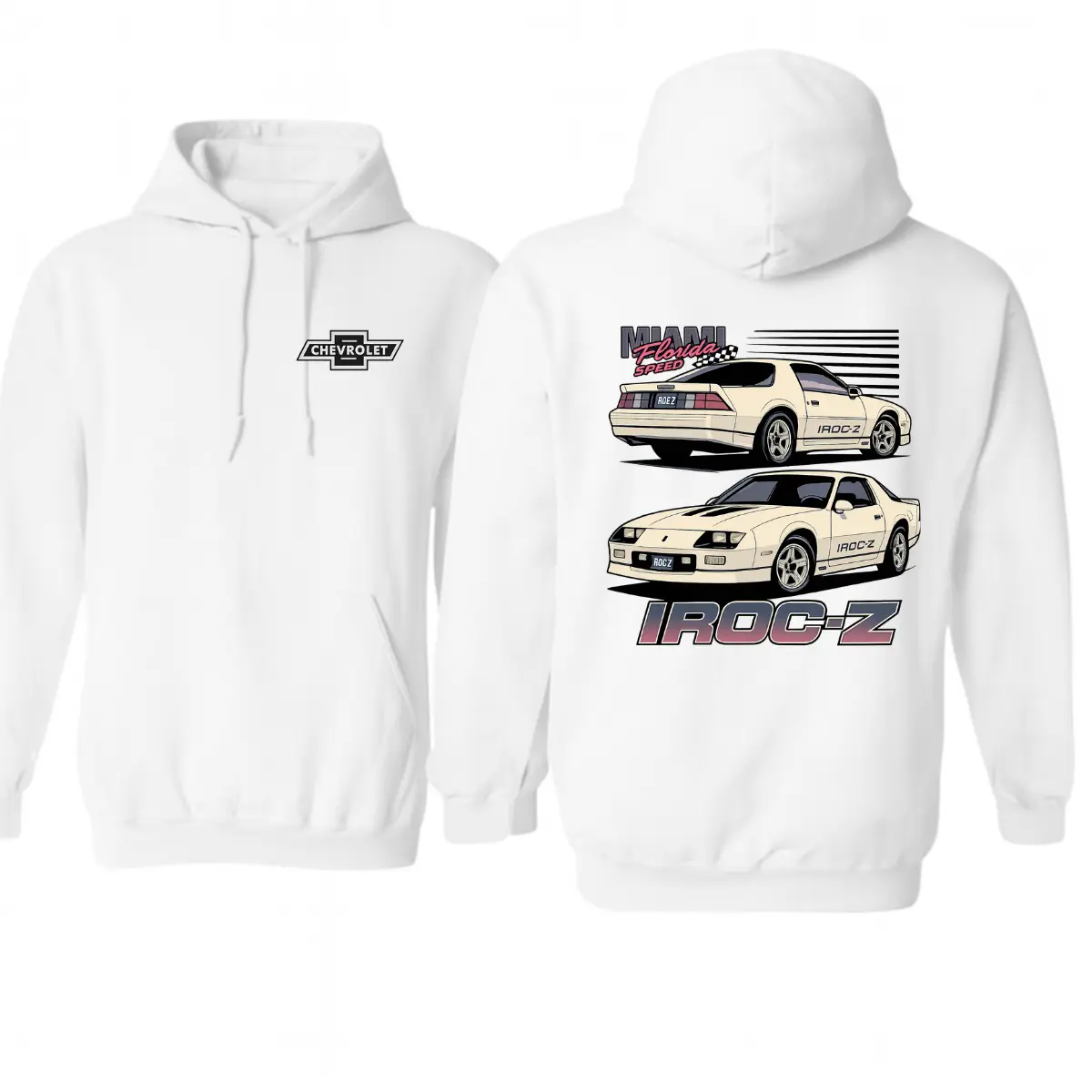 🚗[Graphic Hoodie]Chevrolet Camaro IROC-Z Hoodie – Retro Muscle Car Graphic Hoodie, Vintage Car Lover Sweatshirt, Unisex Streetwear Pullover for Men & Women, Classic Automotive Fan Apparel, Trending Muscle Car Hoodie, Retro IROC-Z Street Style Hoodie