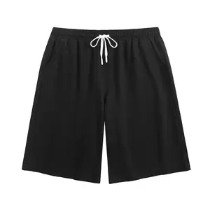 Men's Cotton Drawstring Sweat Shorts - Casual Elastic Waist Knee-Length Bottoms with Deep Pockets, Summer Gym & Loungewear, Multiple 