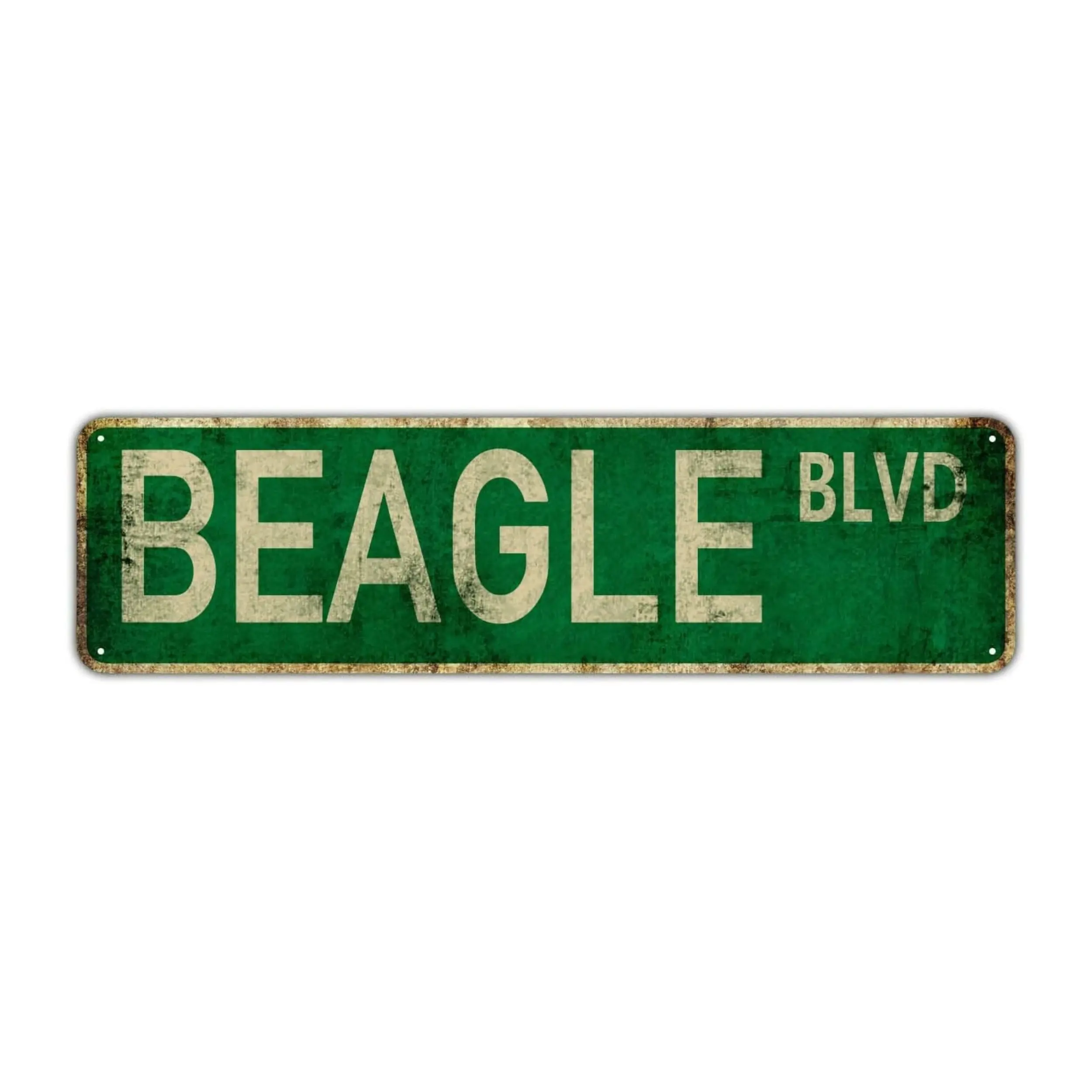 [15.75" Vintage Metal Sign] 1pc, Beagle BLVD Metal Tin Sign (15.75"x3.94"/40x10cm), Novelty Street Sign, Vintage Plaque Decor, Home Decor, Room Decor, Wall Decor, Restaurant Decor, Bar Decor, Cafe Decor, Garage Decor, Farmhouse Decor