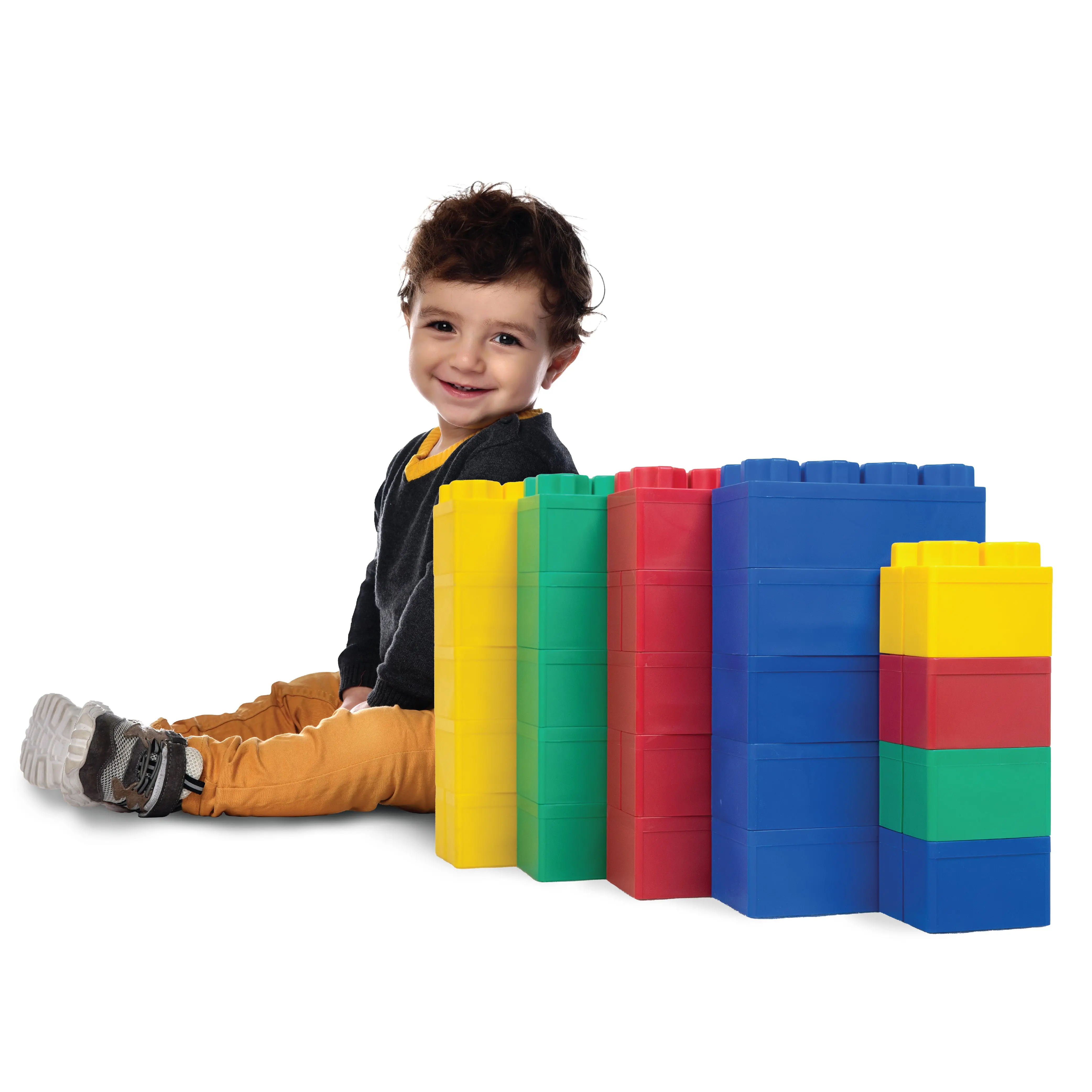 24 Piece Jumbo Building Blocks for Kids Beginner Set: Biggo Blocks Giant Building Blocks Ages 4-8 for Indoor Outdoor Play, STEM Learning, Creativity and Summer Fun