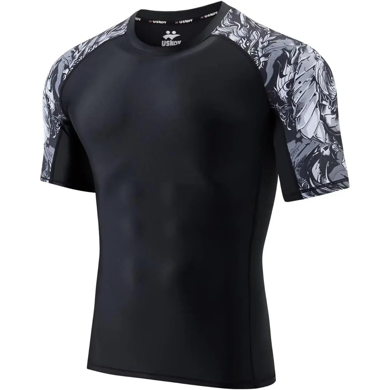 Men's Compression Rash Guard T-Shirt - UPF 50+ Sun Protection, Moisture-Wick, Flatlock Seams, Short-Sleeve Baselayer for Water Sports, Performance Fit, Compression Shirts, Spandex Blend, Durable Design, Muscle Control, Uv-Protective