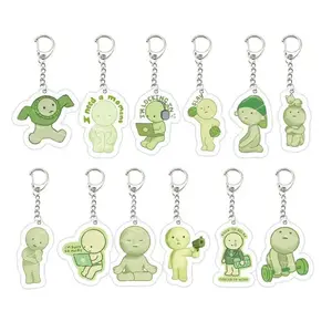 Acrylic Smiski Keychain for Accessories Bag Smiski Key Chain Key Ring Pendant Keyring Chains Fans Gifts