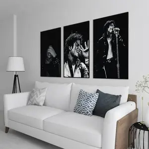 Michael Jackson Digital Art Set of 3 posters Black and White Dance Posters Modern Pop Legend Wall Decor Best singer in history