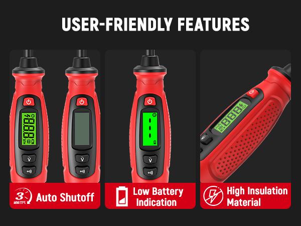 KAIWEETS Voltage Tester with Screwdriver, NCV Function, AC 3V-500V With LCD Alert Display, Live Wire Test, Wire Breakpoint Finder, Audible Alarm, Portable Electrical CircuitDetector Tool for Home & Pro Use, For DIY enthusiasts