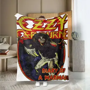 Rock Star Print Blanket, Soft Comfortable Portable Throw, Multi-Scene Use for Bedroom Living Room Office Outdoor, Hand Wash